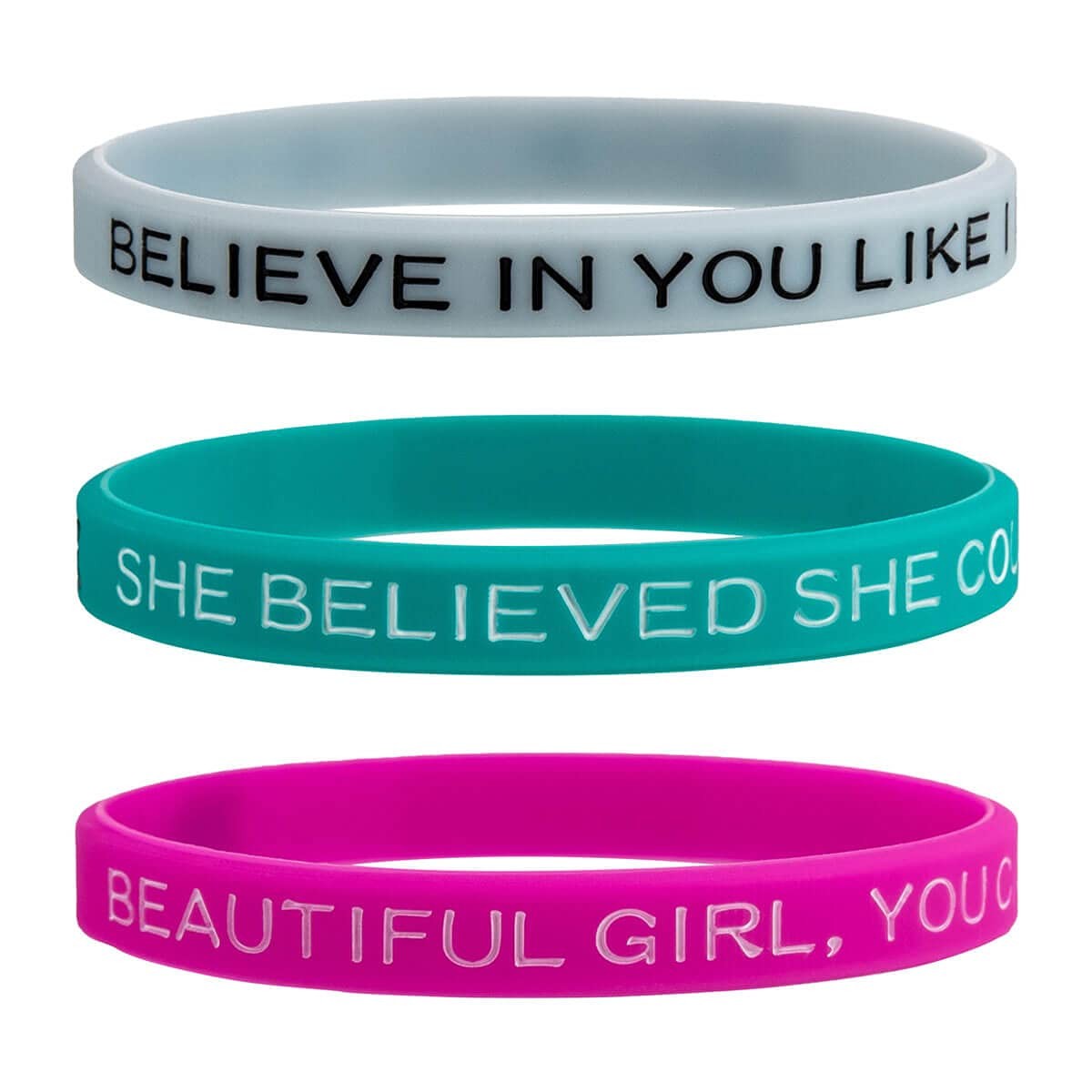Inspirational Silicone Bracelets for with Motivational Engraved Mantra – Posi…