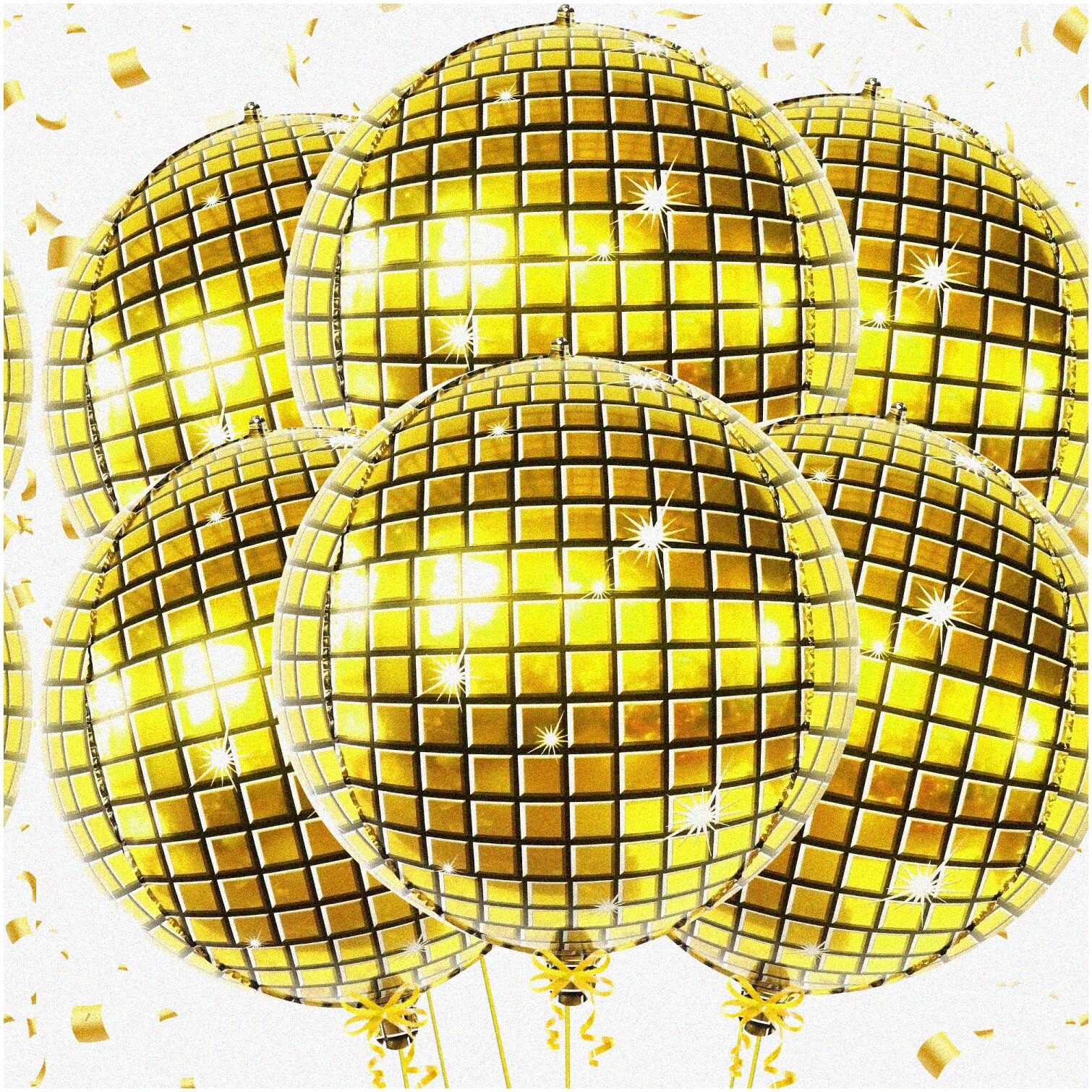 Gold 22-Inch Disco Balloons Pack of 6