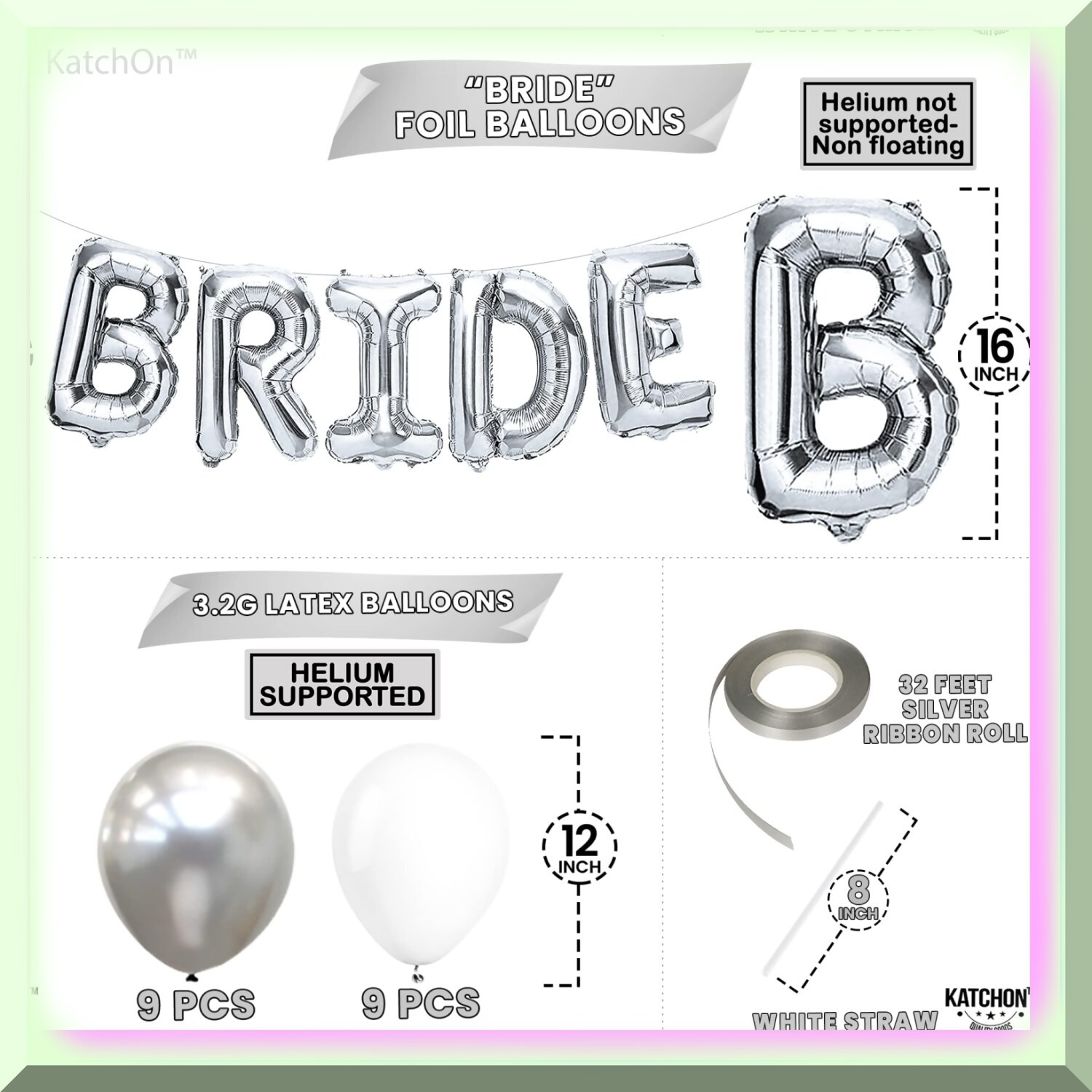 Silver Balloon Set for Bachelorette Party