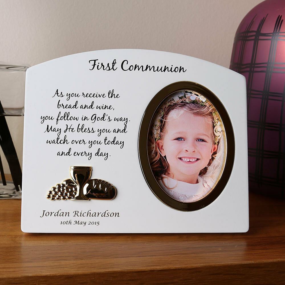 Girl’s First Holy Communion Gift, Personalised Wooden Holy Communion Photo Frame
