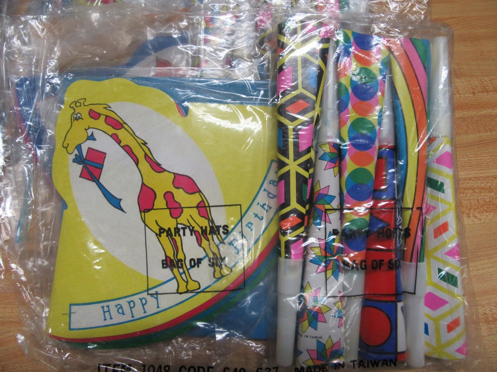 Lot of 21 Packages of Kids Birthday Party Favors Supplies Loot Bags Hats Horns