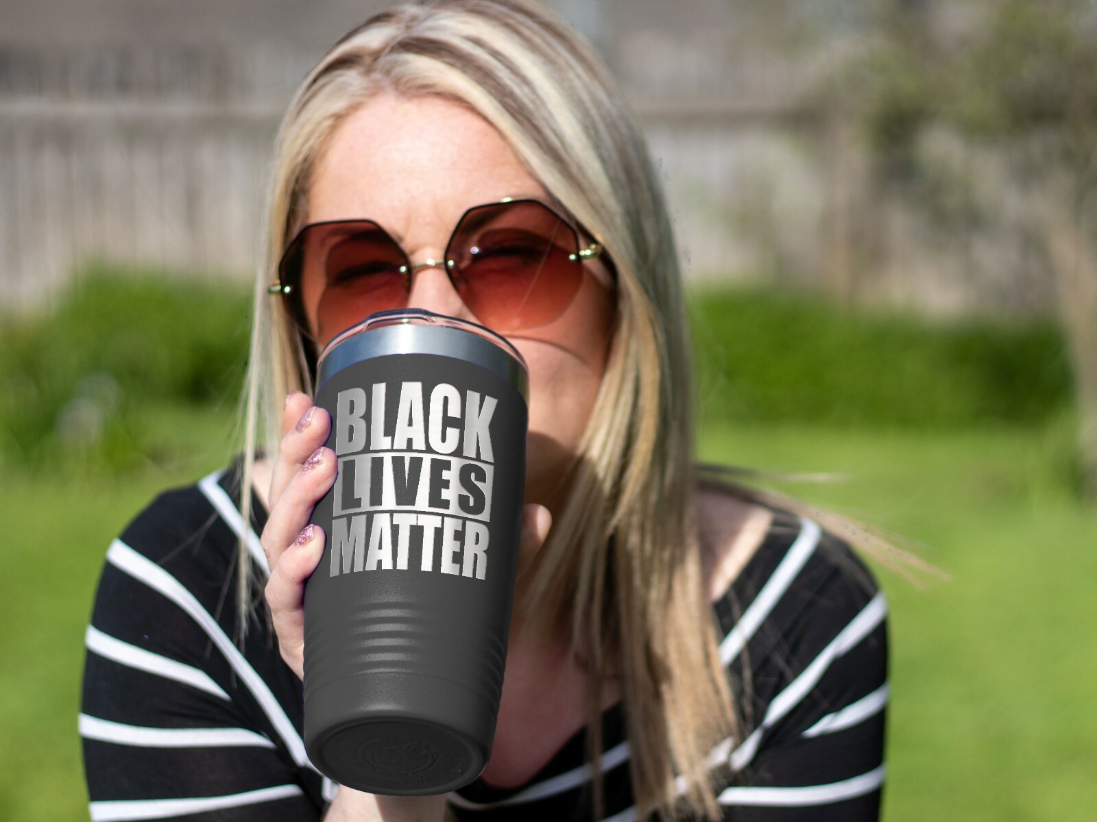 Coffee Tumbler 20 oz. Stainless Steel BLACK LIVES MATTER Travel Tumbler