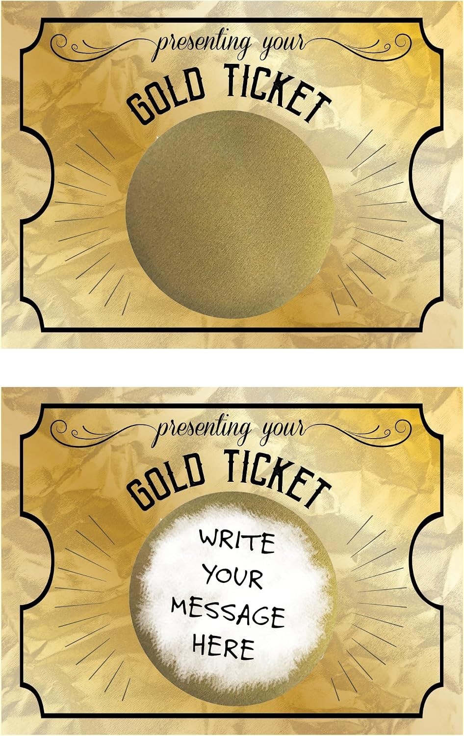 Gold Ticket Scratch Off Labels – 20 Pack Promotional Items
