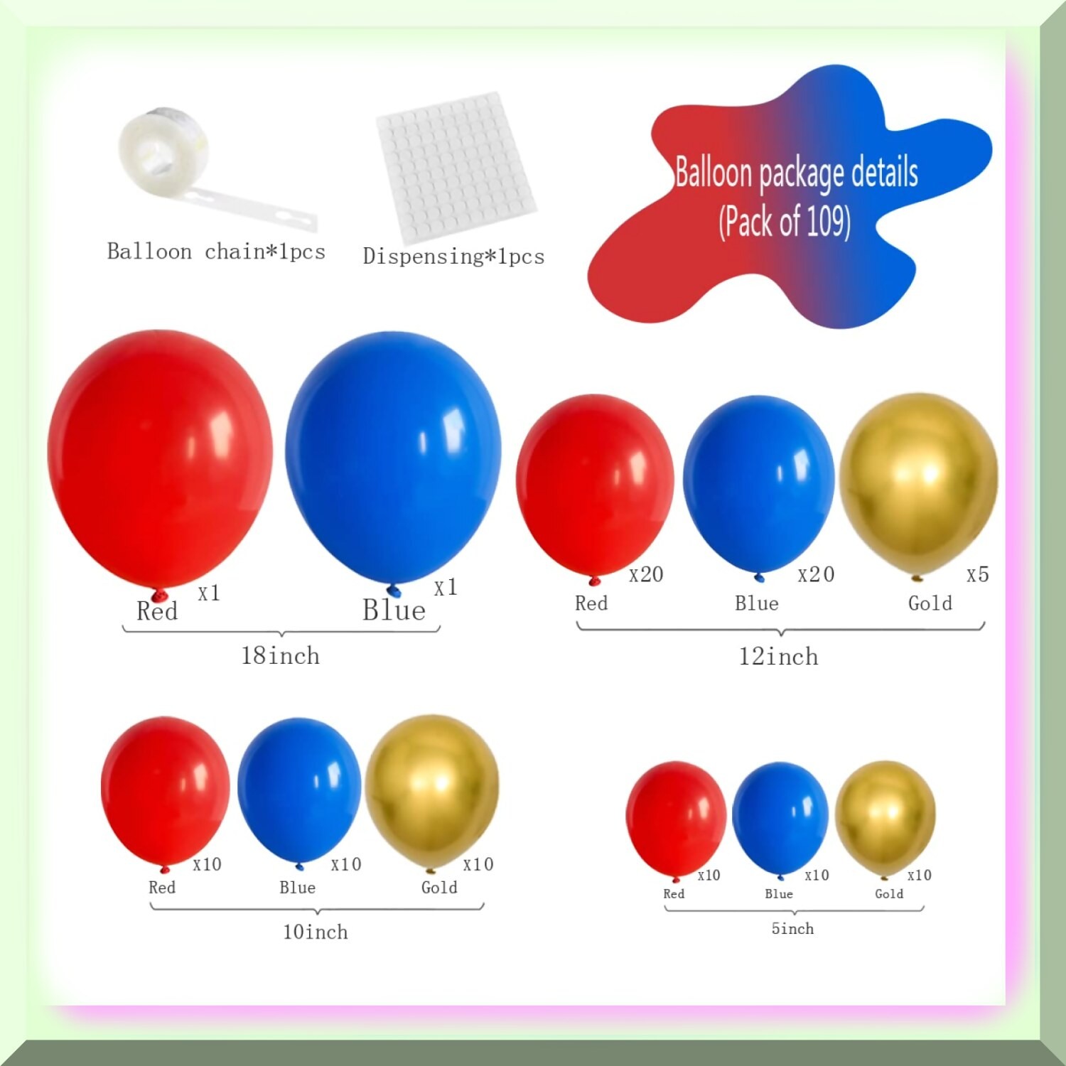 Nautical Spider Hero Balloon Garland Kit 109 Pieces