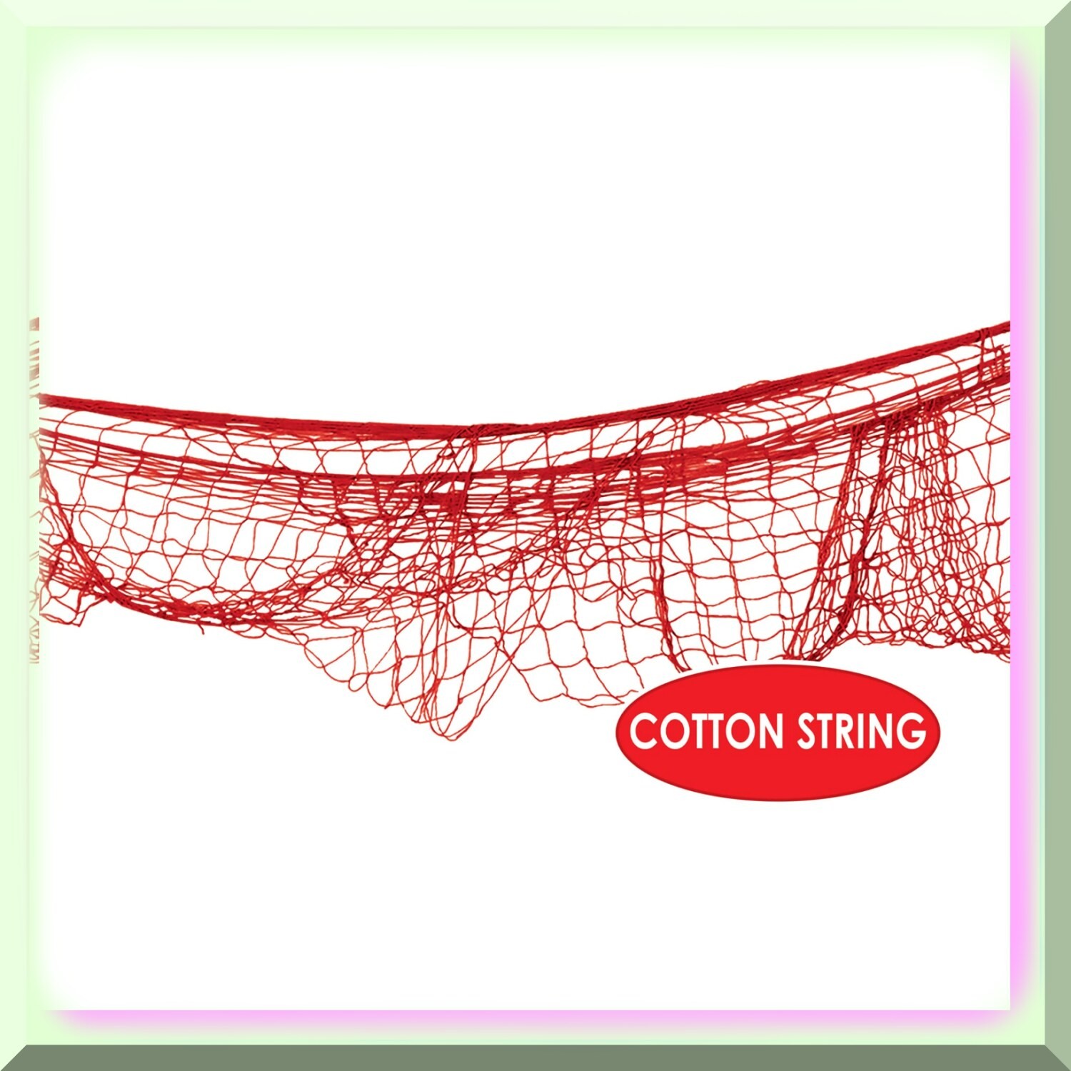 Red Cotton Fish Netting 4×12 Feet for Nautical Decor