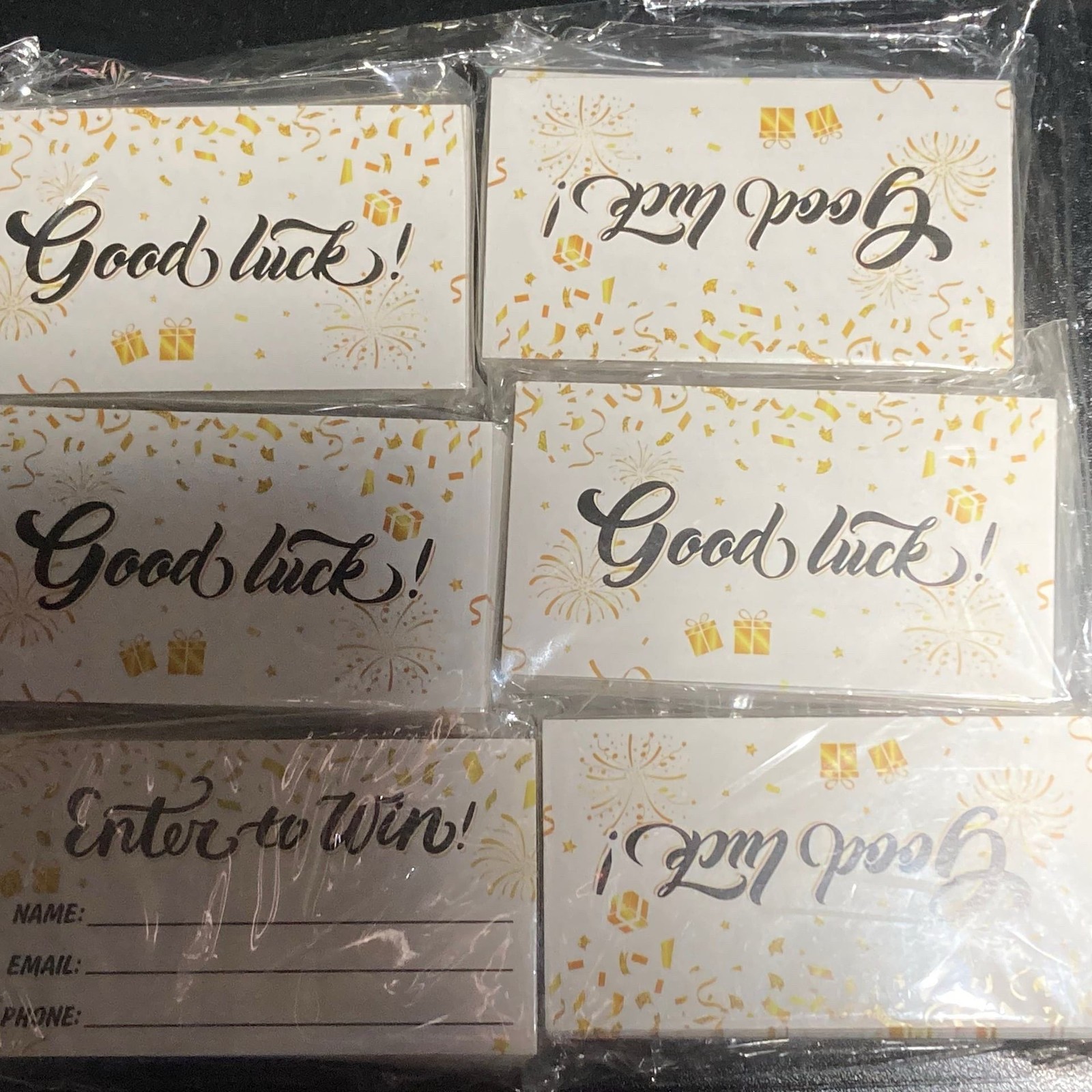 300 Pcs Good Luck Drawing/Raffle Tickets Cards Golden