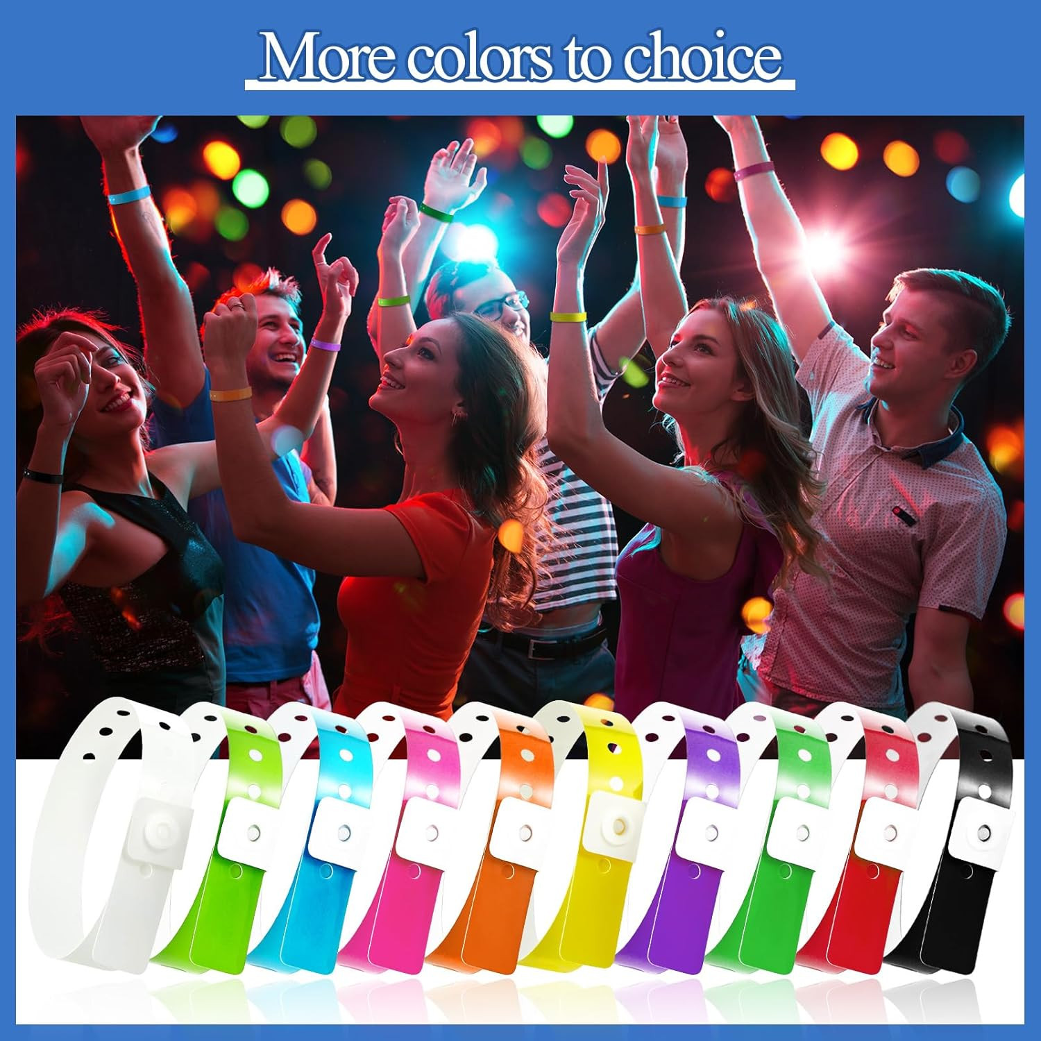 300 Multicolor Plastic Wristbands for Events Concerts and Carnivals