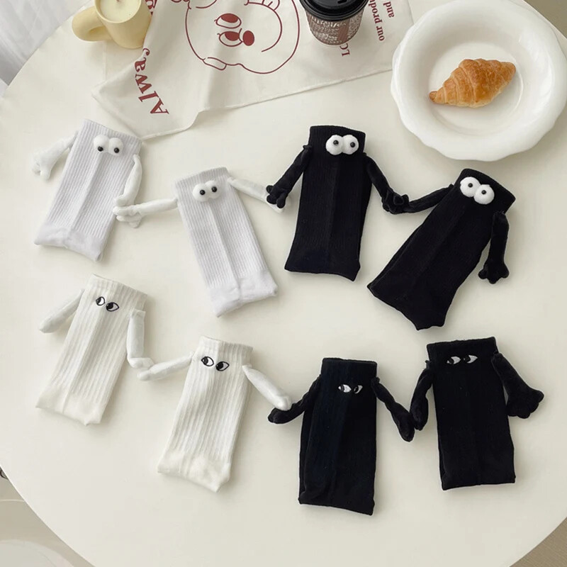 Christmas Socks Funny Holding Hands Stockings Xmas Gifts Magnetic Sock Men Women