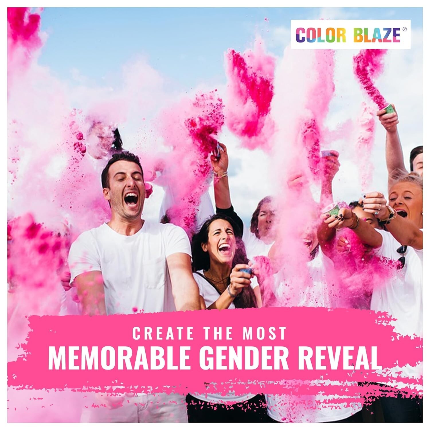 Color Blaze Gender Reveal Powder Packets – Blue – Set of 10, Baby Party, Boy