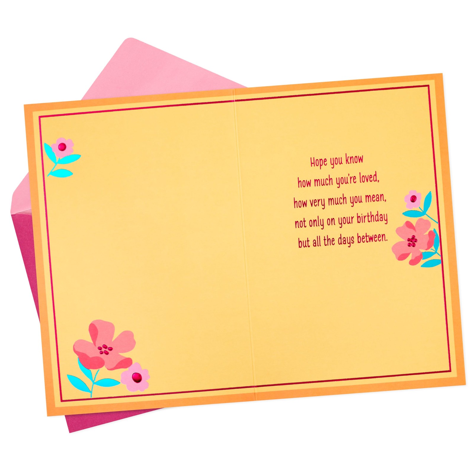 Hallmark Birthday Card for Mom 5 inches x 7.2 inches, Gemstone Flowers