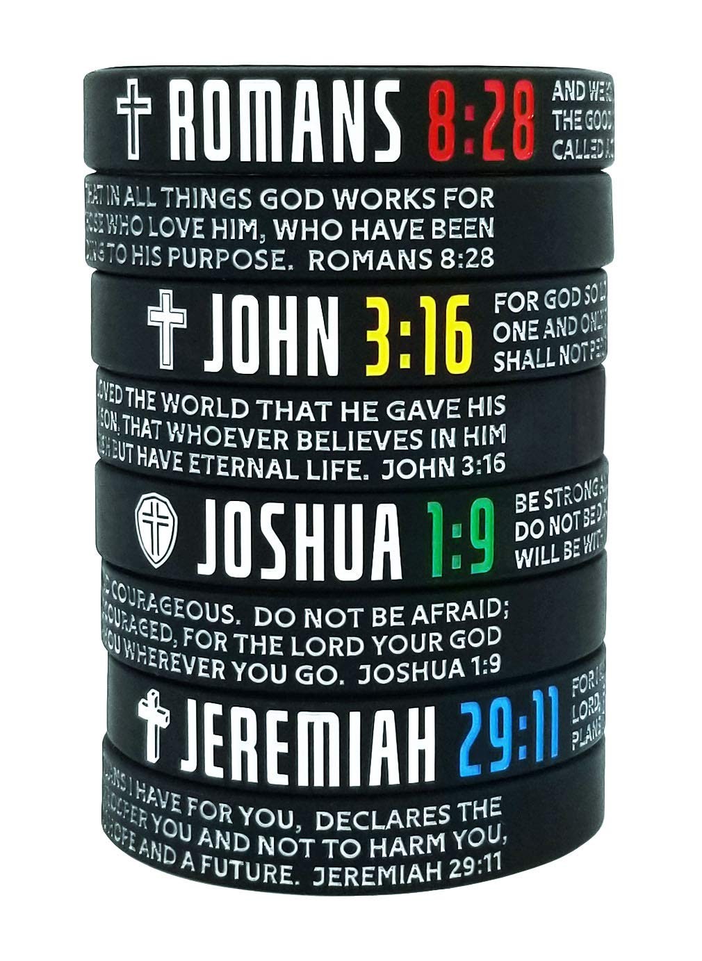 8-Pack Christian Bible Verses Silicone Bracelets | Religious Gifts Wristbands…