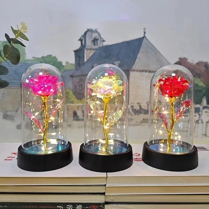 Galaxy Rose Flower gift LED light Beauty and the Beast rose Kit for Mom wife GF