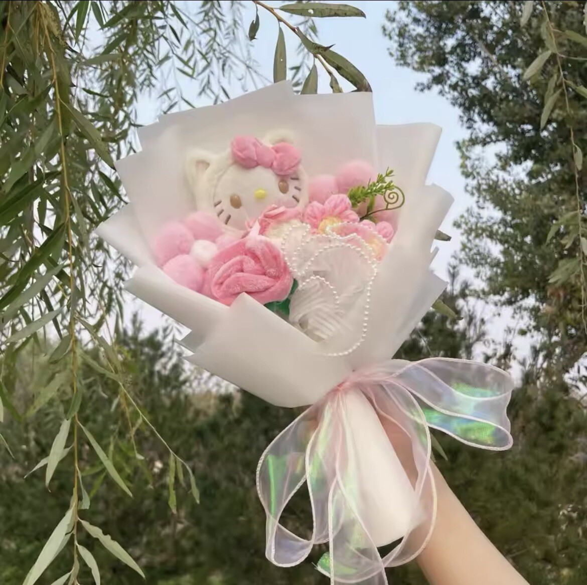 Kawaii Hello Kitty Sanrio Artificial Flower Bouquet Christmas Gift Valentine’s