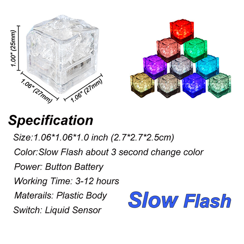 120pcs Multi-color Rainbow Flash Ice Cube LED Lights Light Up Party Rave Wedding