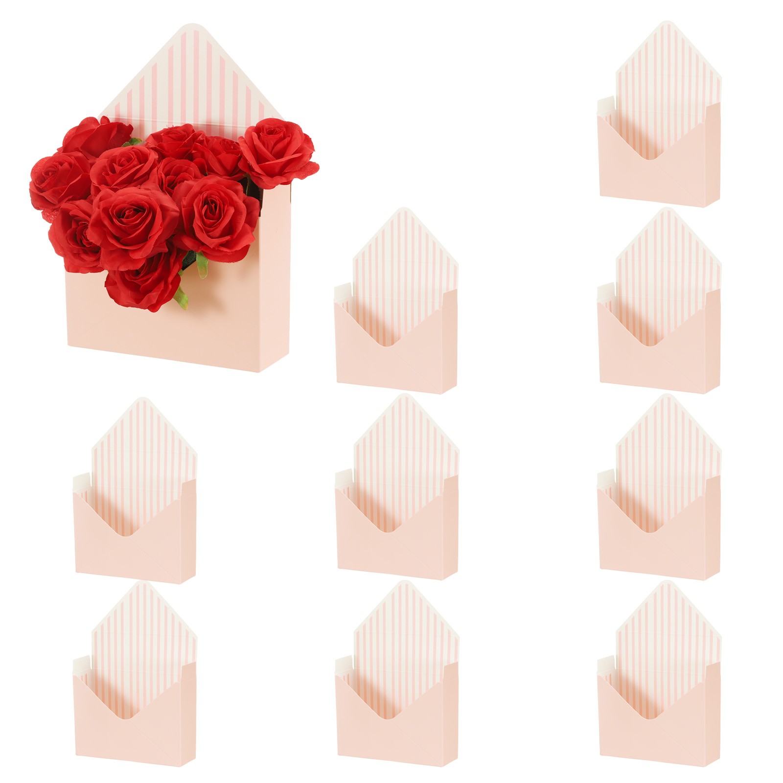 10 x Florist Bouquet Envelope Box Flower Bouquet Package Pink