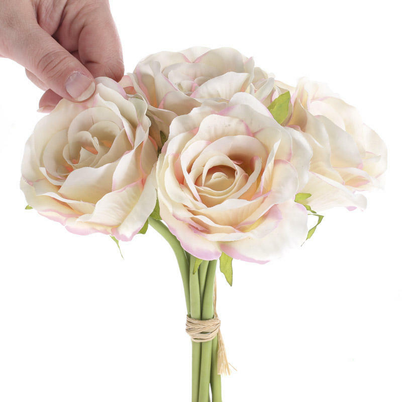 Inspired By Nature Bouquet of Large Open Blushing Pink Roses for Bridal Bou