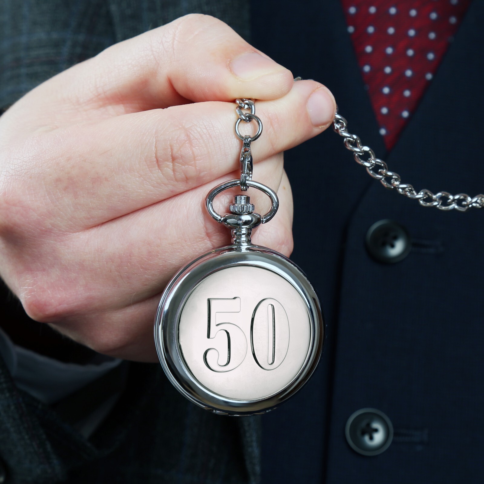 50th Birthday Engraved Mens Pocket Watch Son Brother Grandad Dad 50 Years Gifts