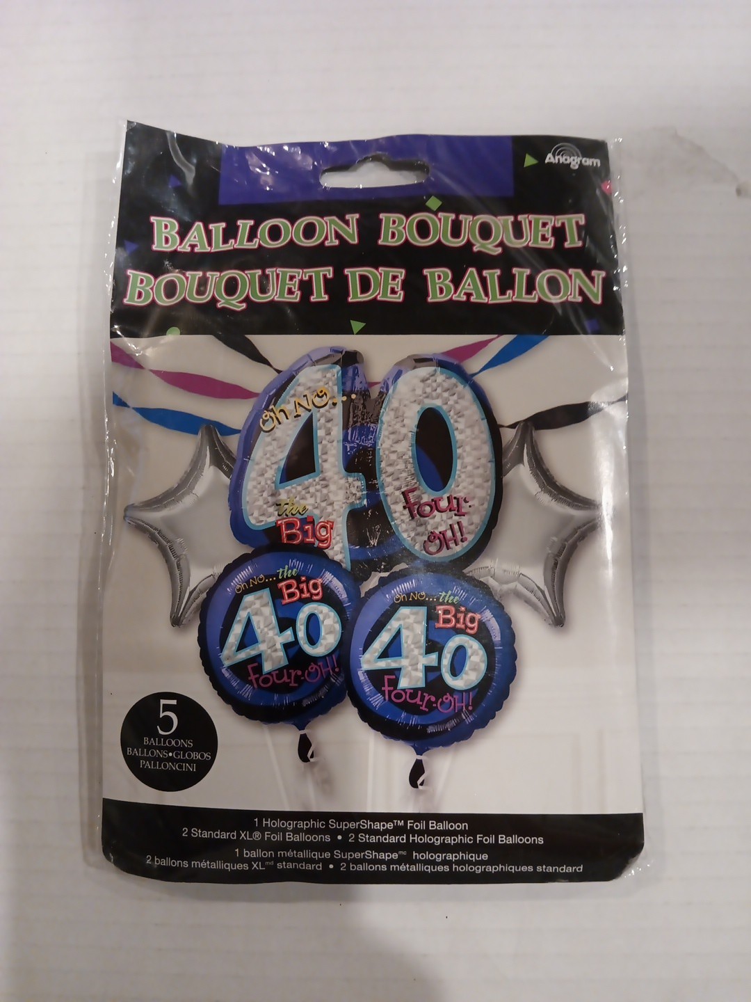 40th Birthday Party Balloon Bouquet 5ct