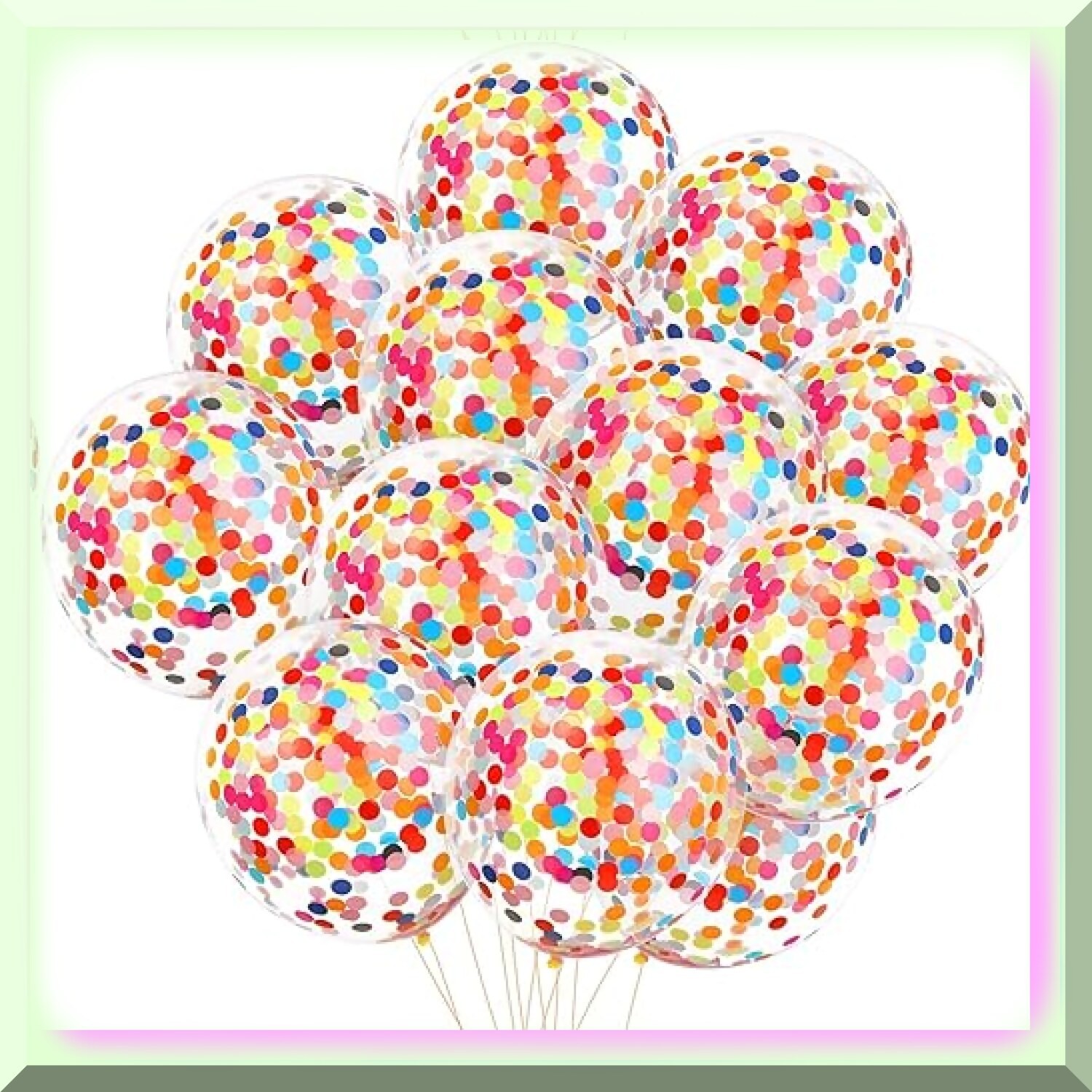 50 Multicolor Confetti Balloons 12 Inch for Parties