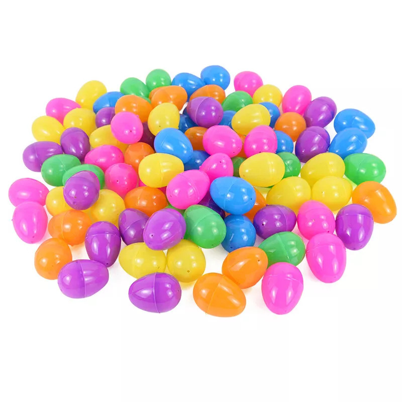 Plastic Filler Easter Eggs Fillable Egg Hunt Decoration Hollow Add Treats Gift