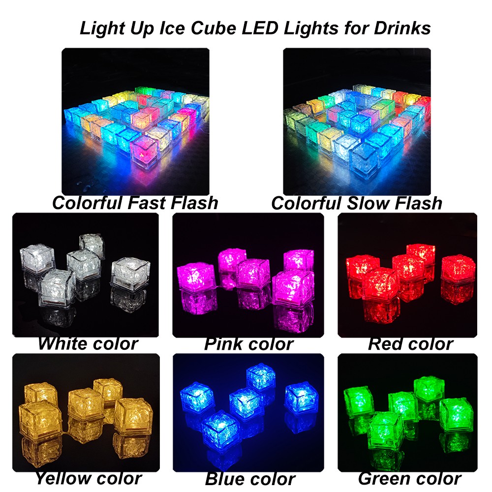 LED Ice Cube Light for Drinks,Light Up Bar Club Glowing Party Wedding Decoration