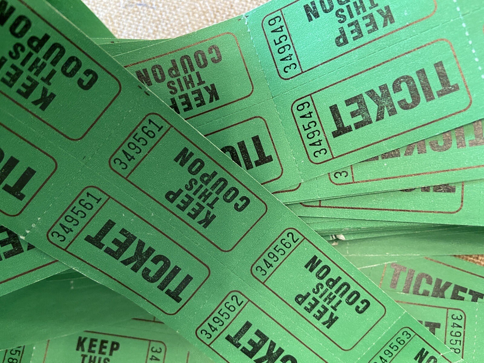 Unused Tickets Lot Of 188 Green Keep This Coupon 349569