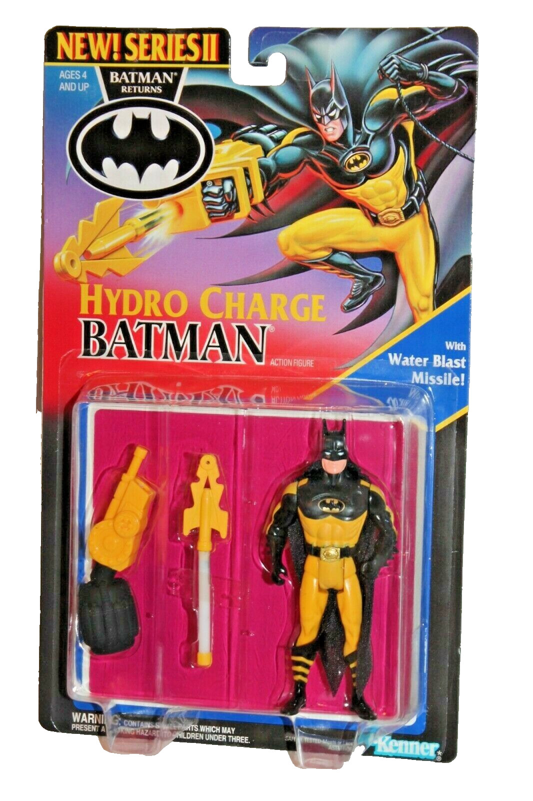 NEW IN PACKAGE 1993 BATMAN HYDRO CHARGE WITH WATER BLAST MISSILE KENNER