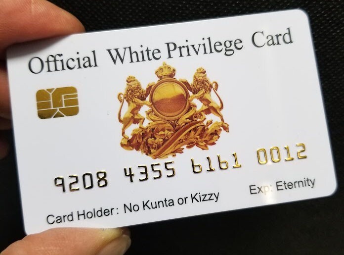 Privilege of the Whites. Funny Fake Bankcard (8 COUNT). Free Shipping