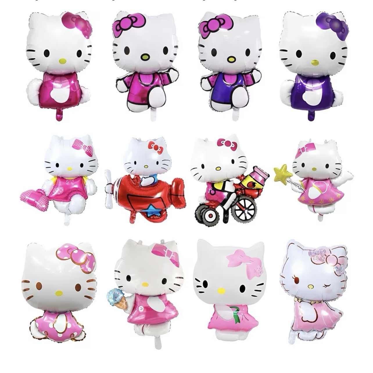 Hello Kitty Foil Balloons 12pcs WARNING- CHOKING HAZARD –