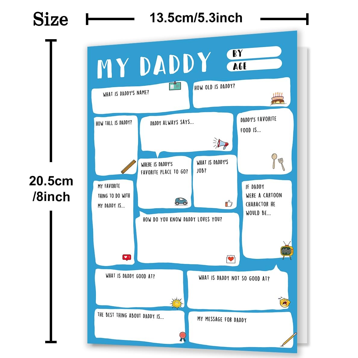 Ziwenhu Daddy Fathers Day Card,Funny 8 inches x 5.3 inches, 64