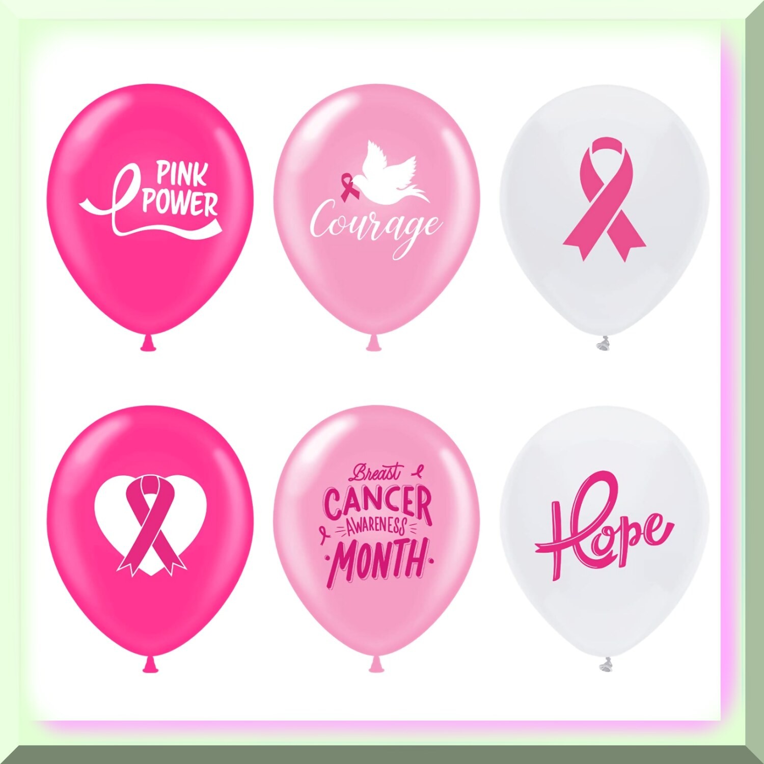Pink Ribbon Breast Cancer Awareness Balloon Kit