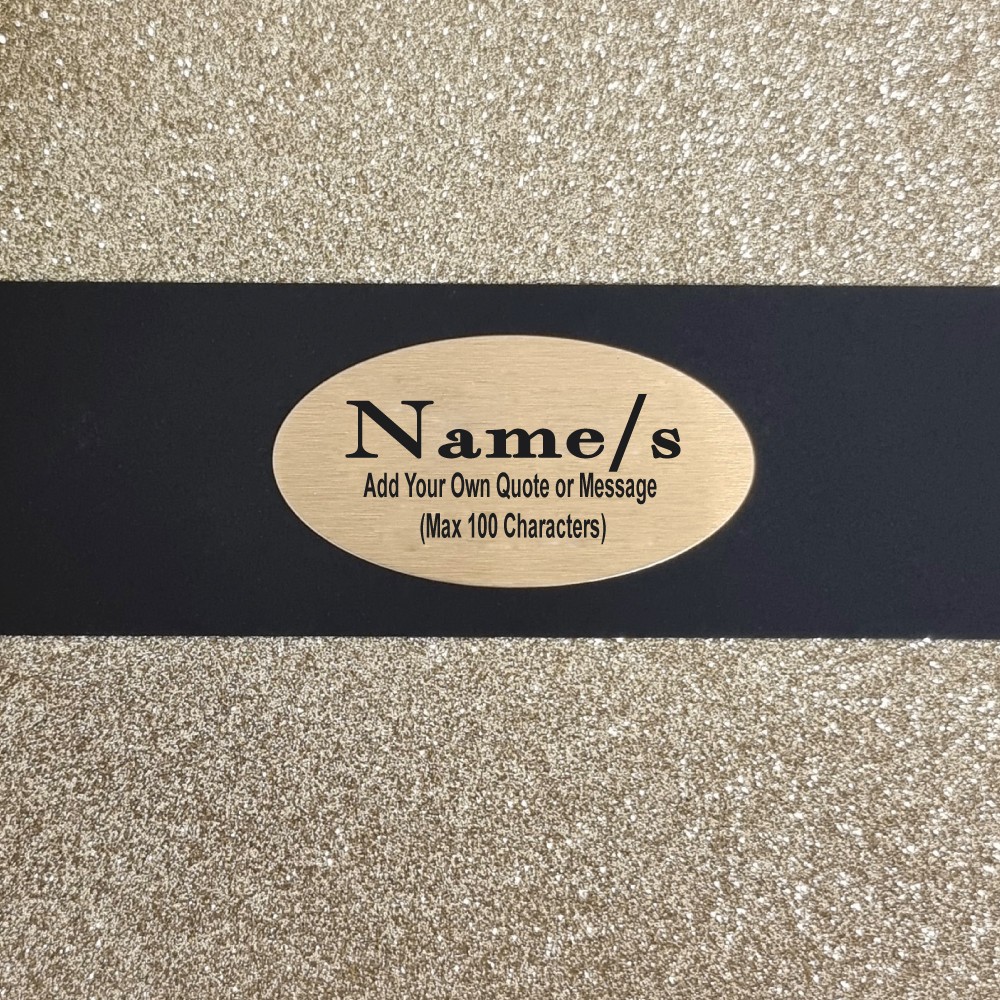 Christening Baptism Personalised Guest Book Black Album Gold Glitter