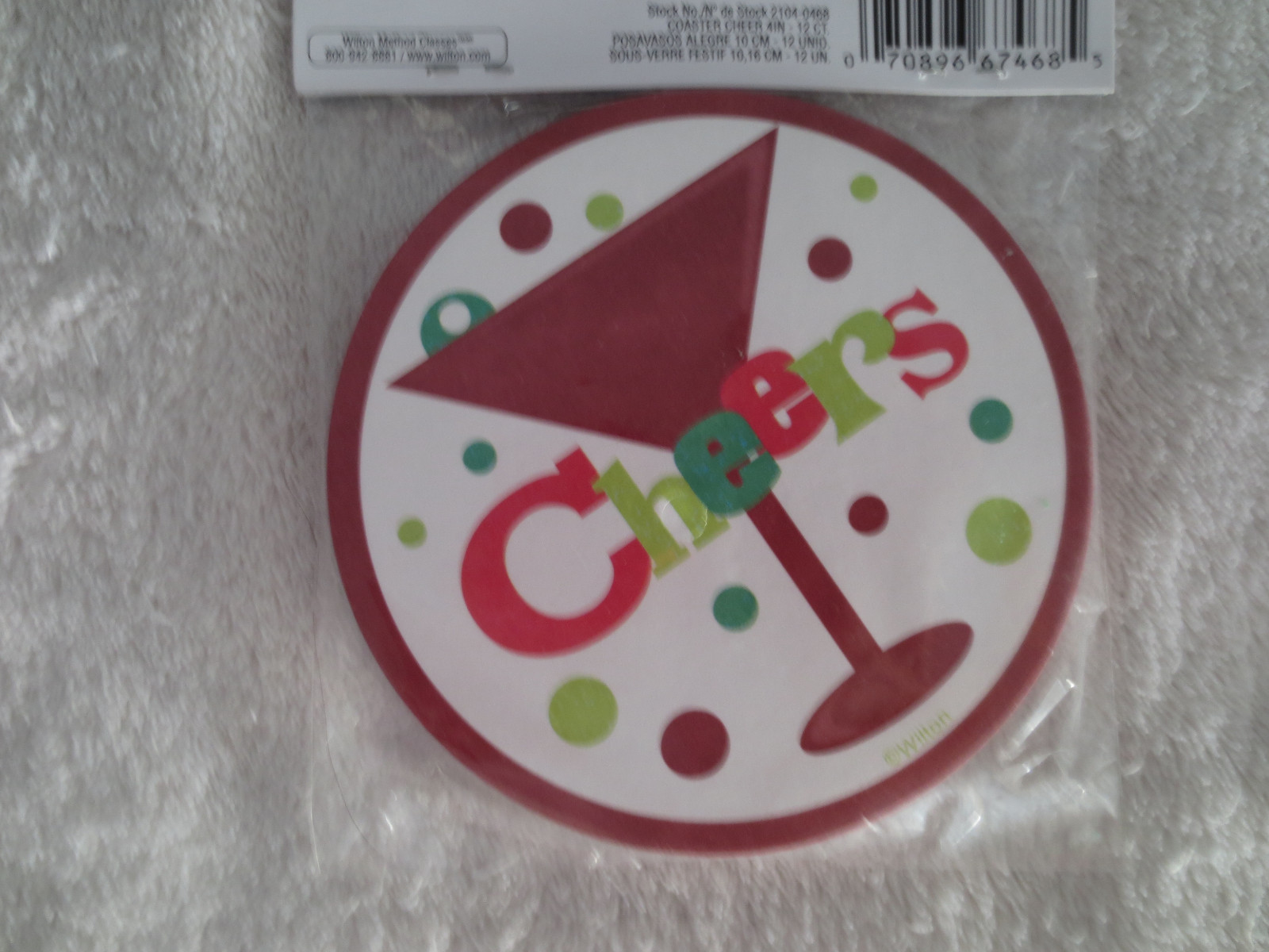 Wilton Christmas Cheer Drink Coasters Party New 2104-0168