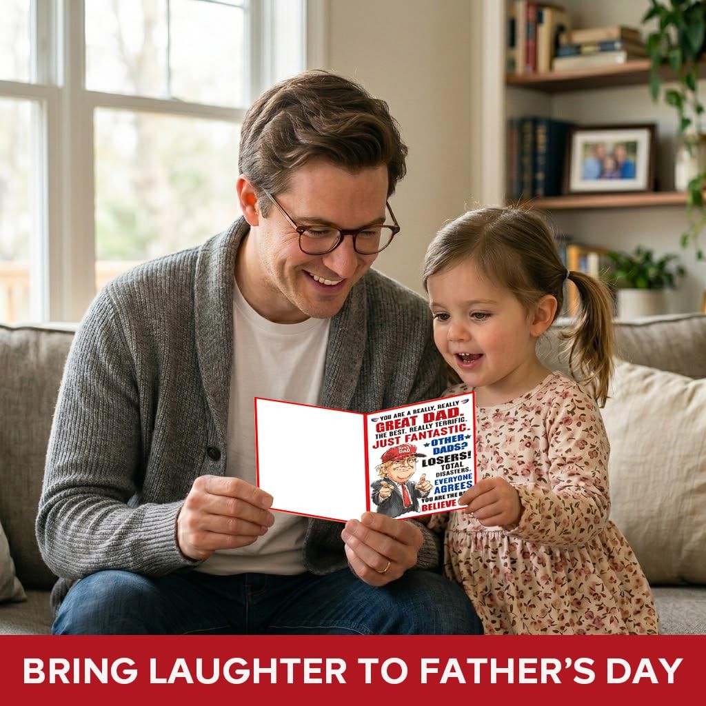 Funny Trump Father’s Day Card – Hilarious & Heartfelt for A6, multicolor