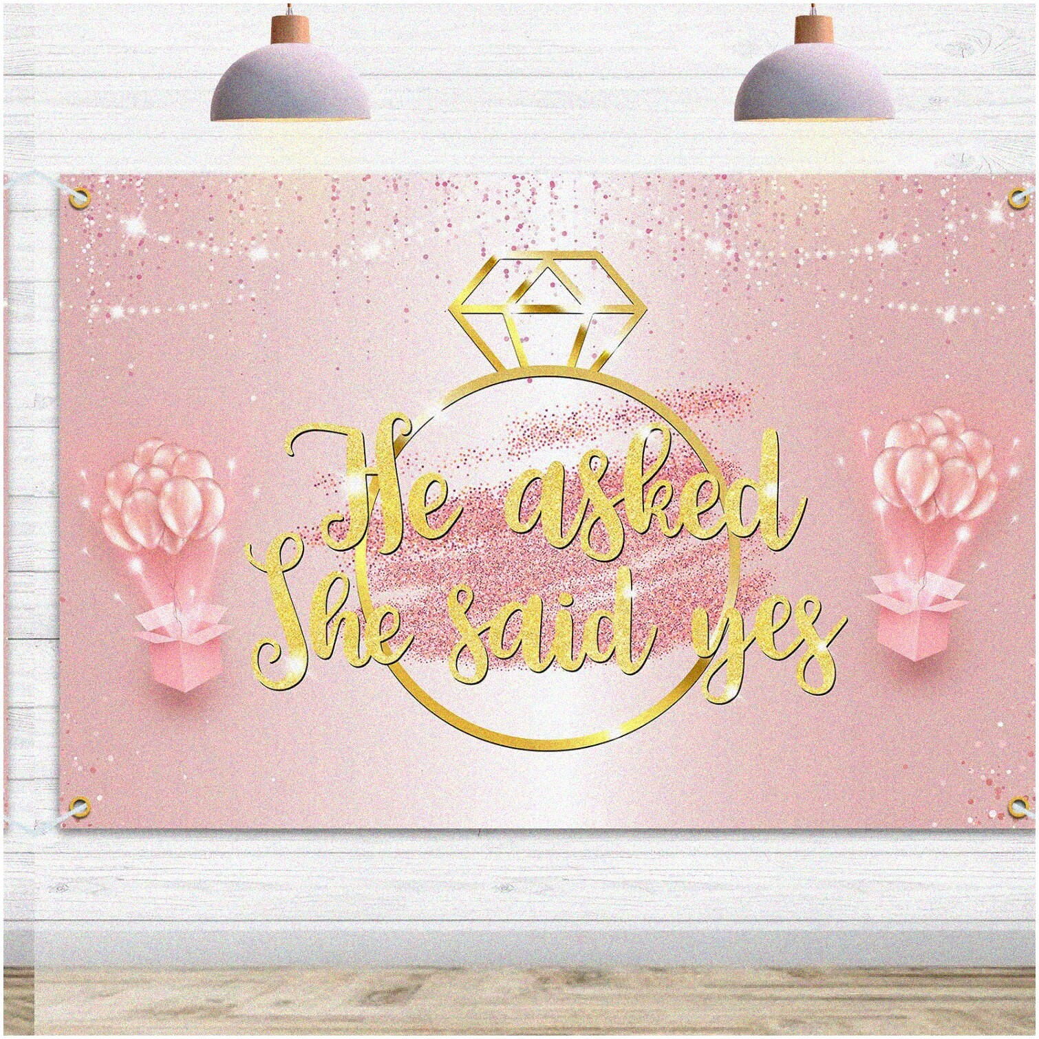 Pink Wedding Engagement Backdrop 6x4ft Polyester Fabric