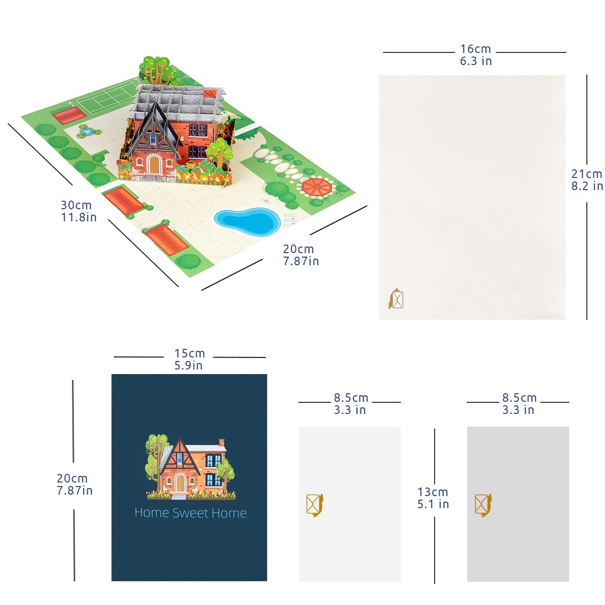 CNLITIHEKA New House Pop Up Card, 3D 8 x 6 inches, Housewarming Card
