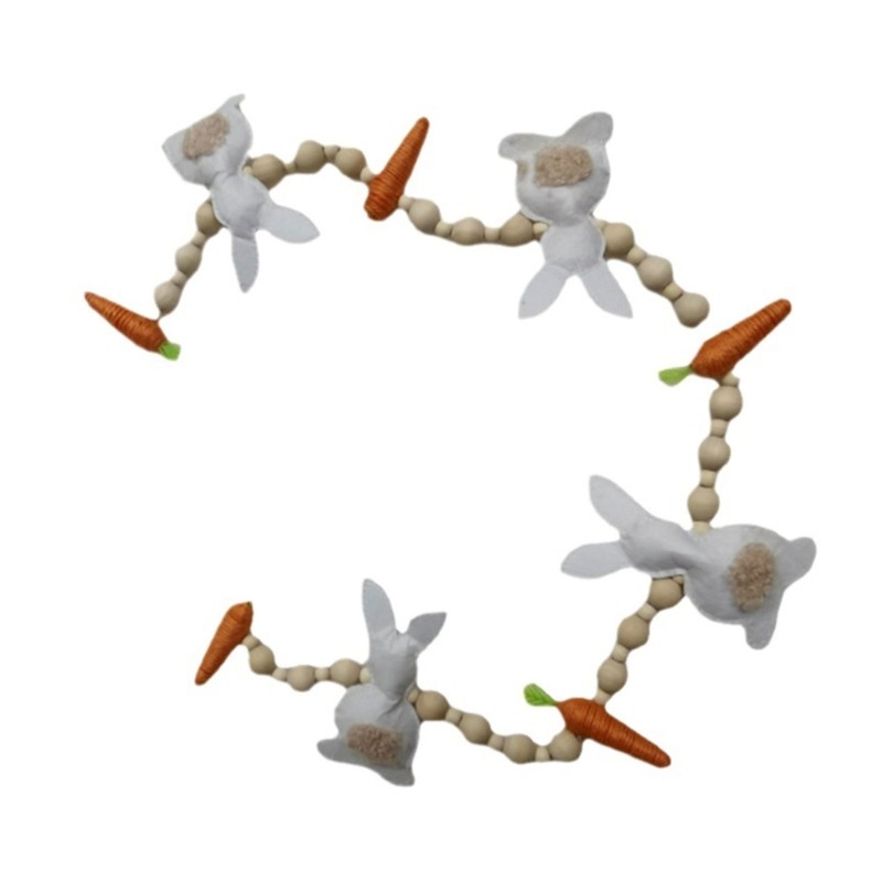 Easter Decor Rabbit Carrot Wreath Easter Banner Decoration Home Decor Ornament
