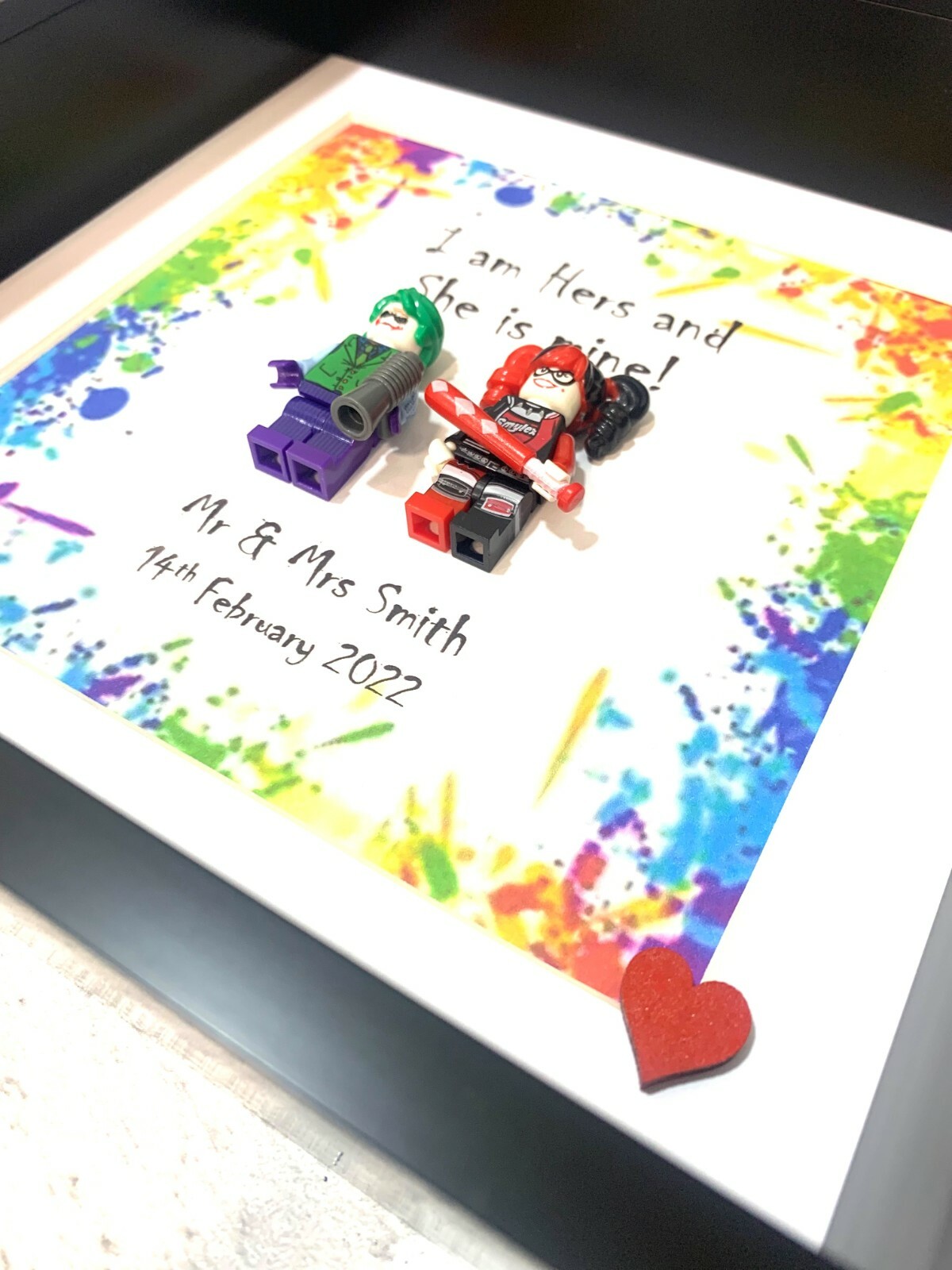 Personalised Valentines Gift | Joker & Harley Quinn | Superhero Gifts