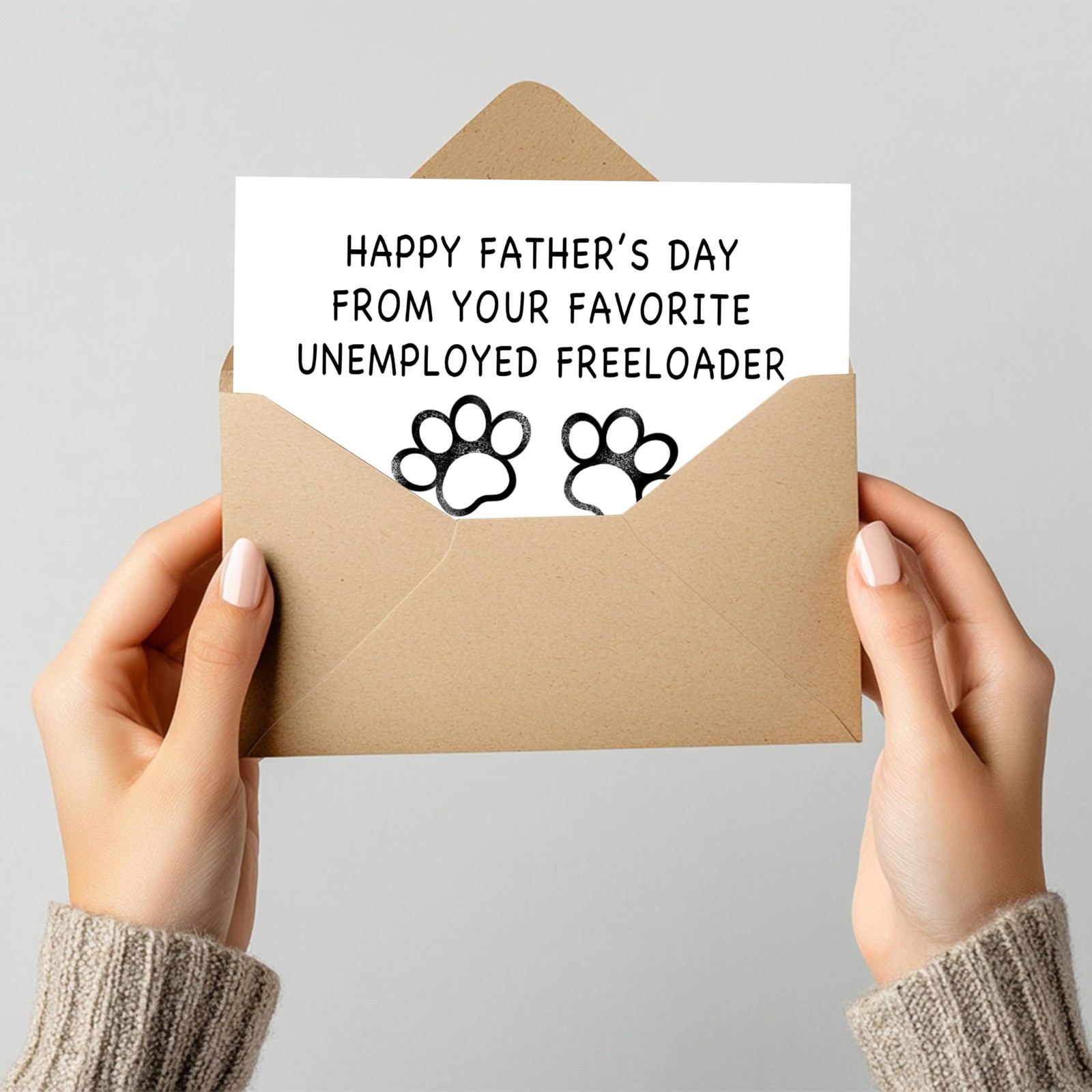 TwoDays Funny Dog Dad Cards with Envelope and Sticker, 4″ x 6″, Freeloader