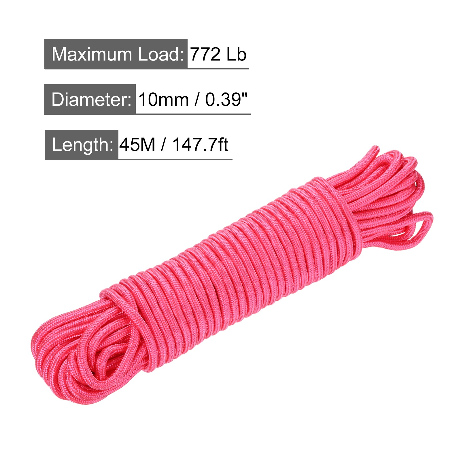 45M 3/8″ Pink Indoor/Outdoor Braided Rope