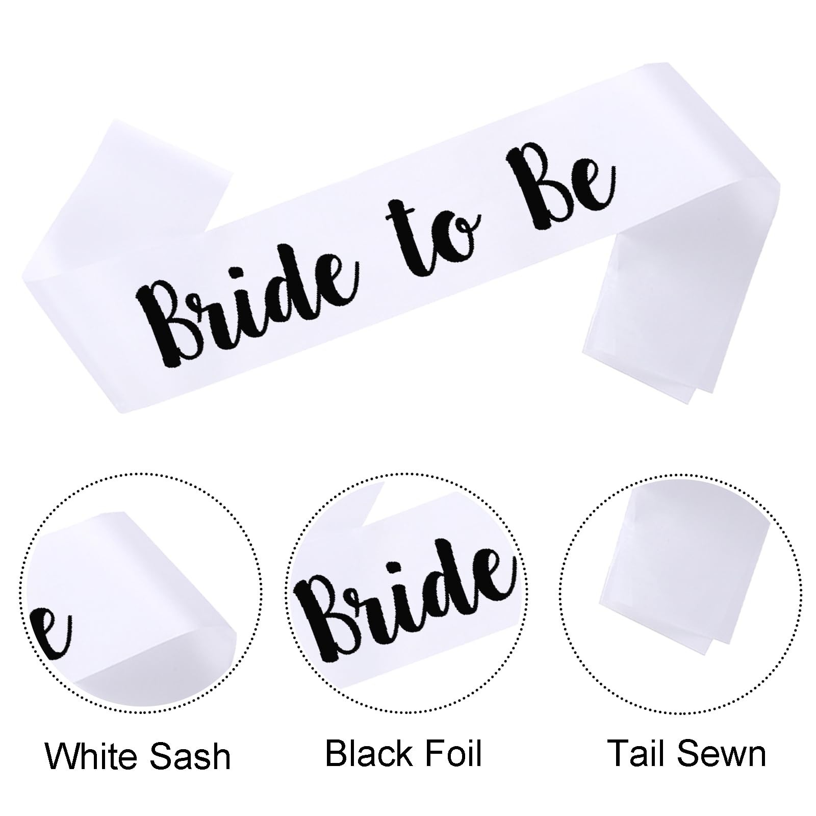 12 PCS Bachelorette Party Sashes Set, Bride & Bridesmaid Sashes, Black Decor Gif