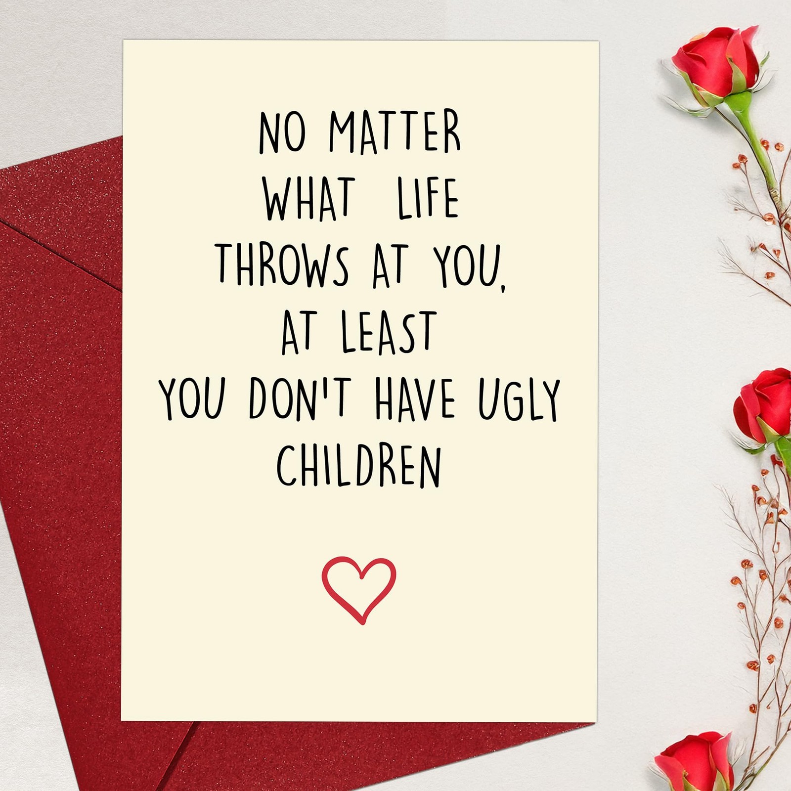 Cheerin Greeting Card with Envelope – Funny 8 inches x 5.3 inches, Warm White