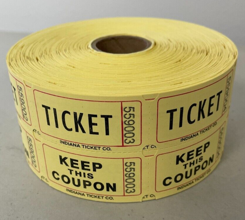 8 Roll Deal of Raffle Tickets 1000 Double Stub Tickets Each Roll