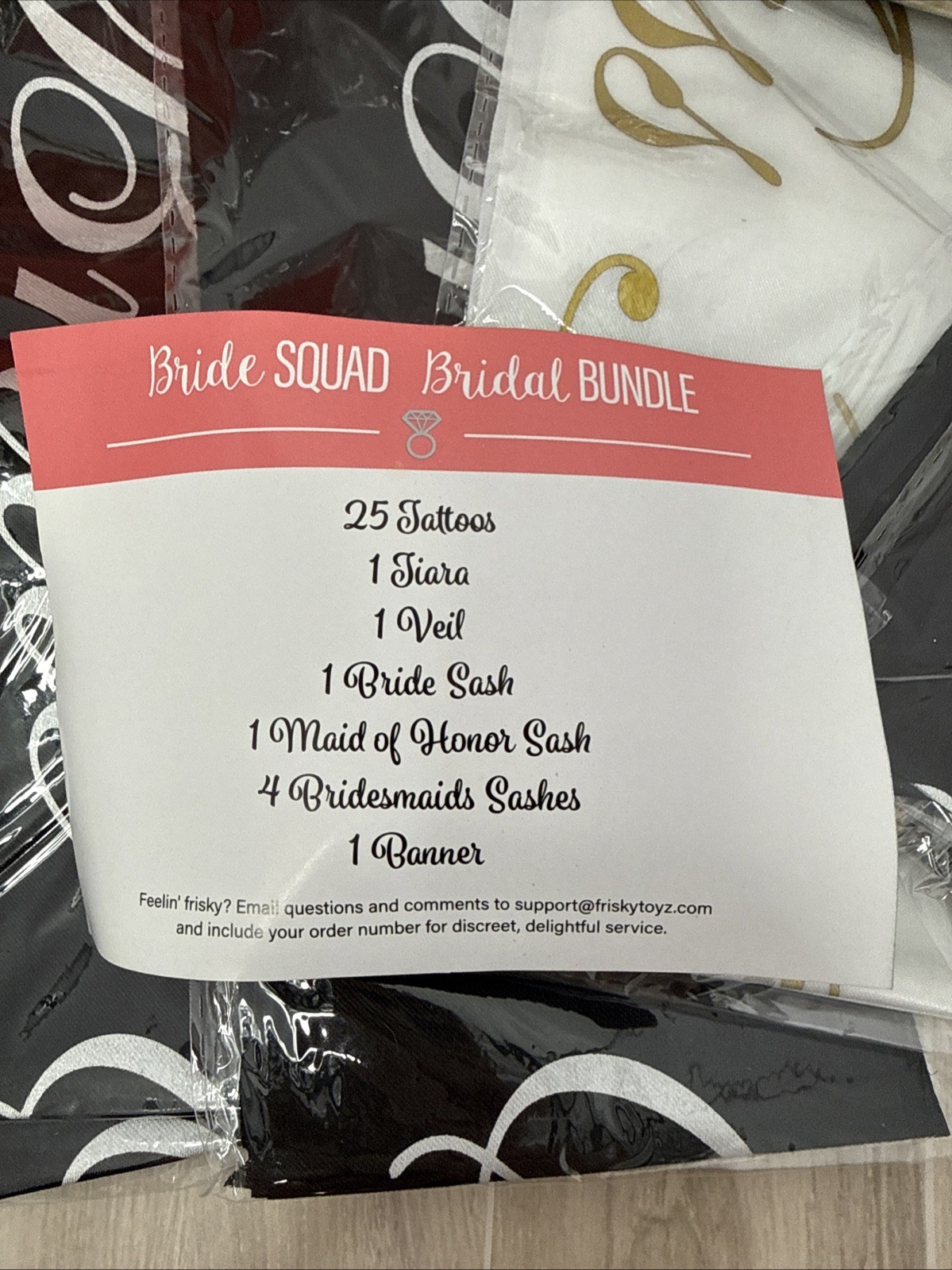 Bride Squad Bachelorette Party Bridal Kit Sashes Veil Tiara Banner