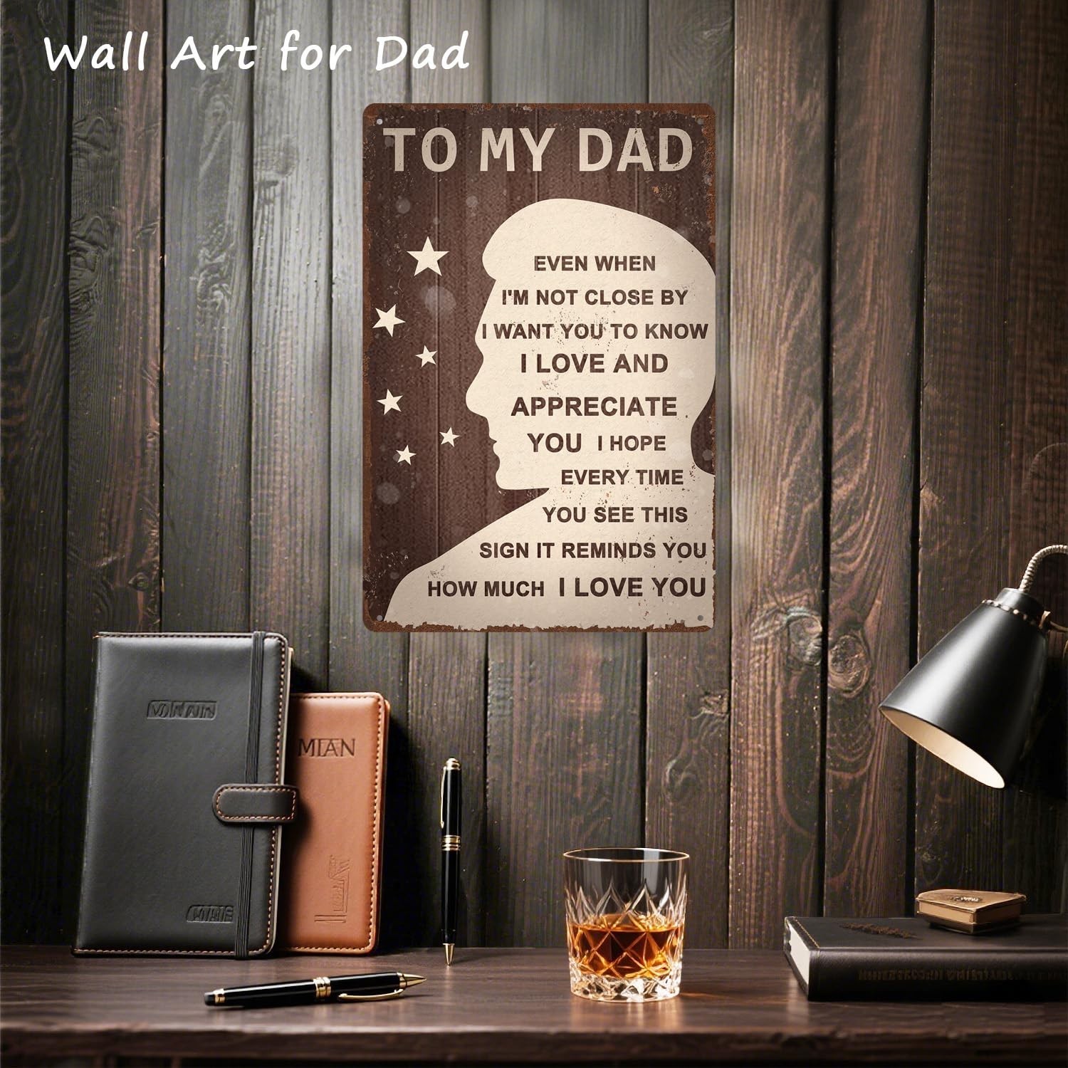 Dad Gifts Rustic Tin Wall Art for Dad – Vintage Fathers Day Metal Sign Plaque…