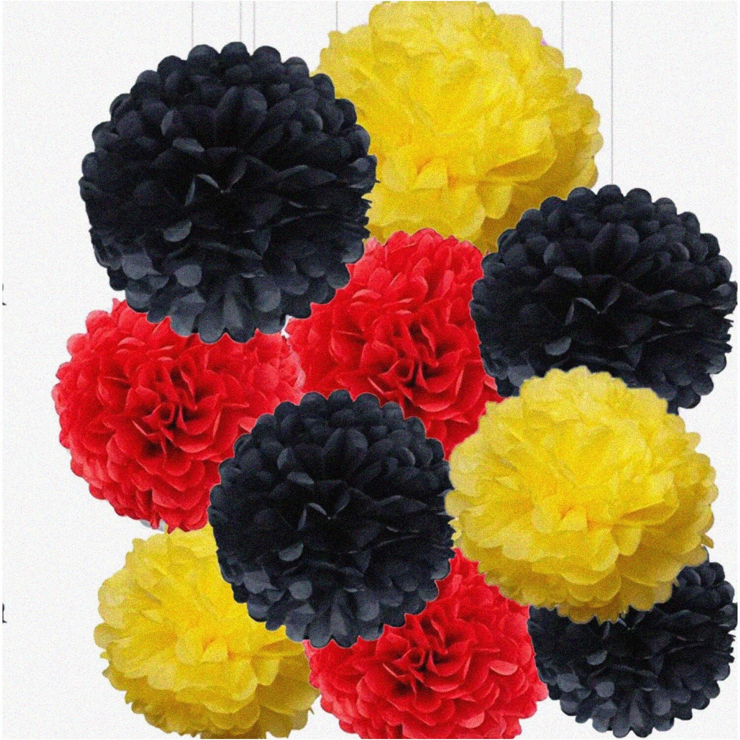 Party Tissue Paper Flower Pom Poms 10 Pack