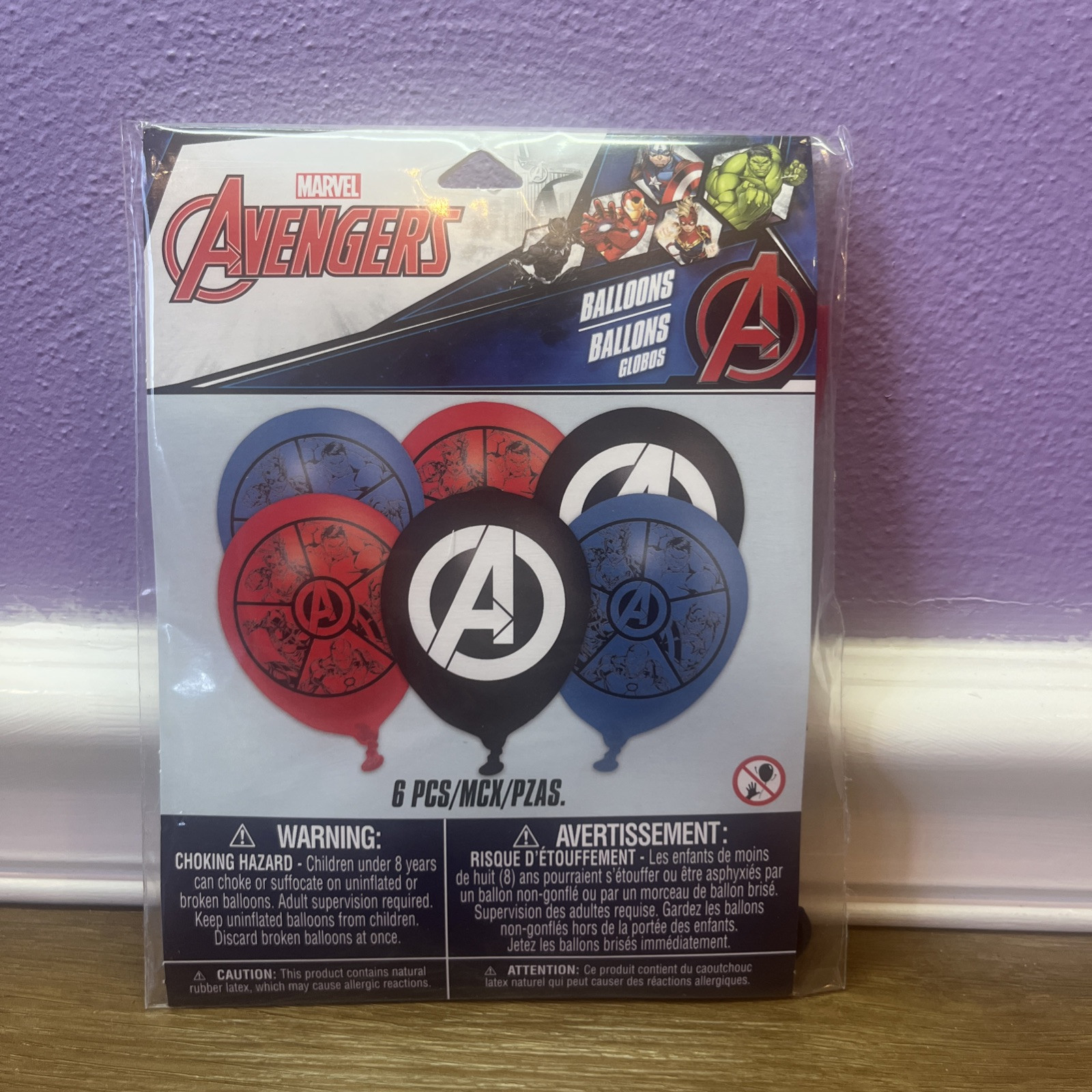 Avengers Powers Unite Latex 12″ Balloons Assorted Colors – Pack of 6 New Kids