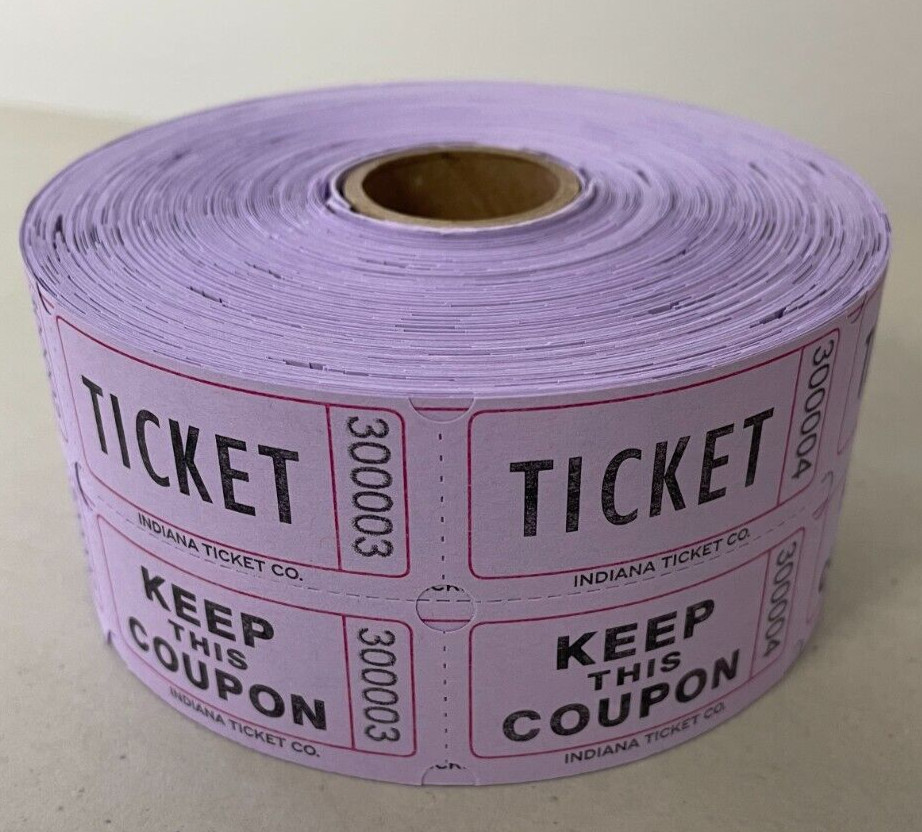 8 Roll Deal of Raffle Tickets 1000 Double Stub Tickets Each Roll