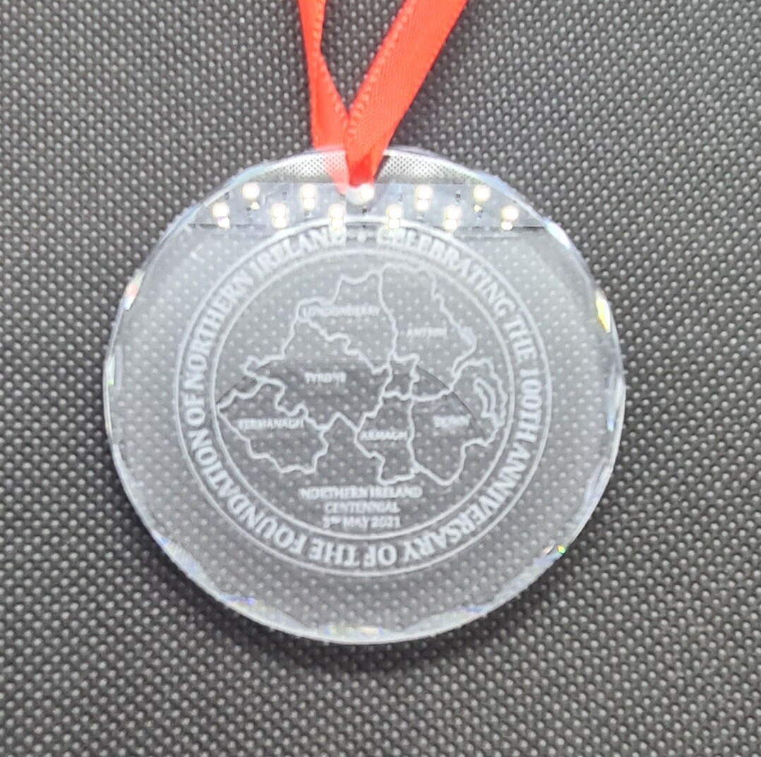 Northern Ireland Centennial Crystal Christmas Tree Ornament