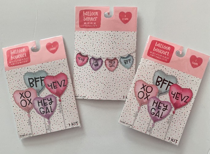 NWT Balloon Bouquet & Banner XOXO BBF GIRL POWER PINK